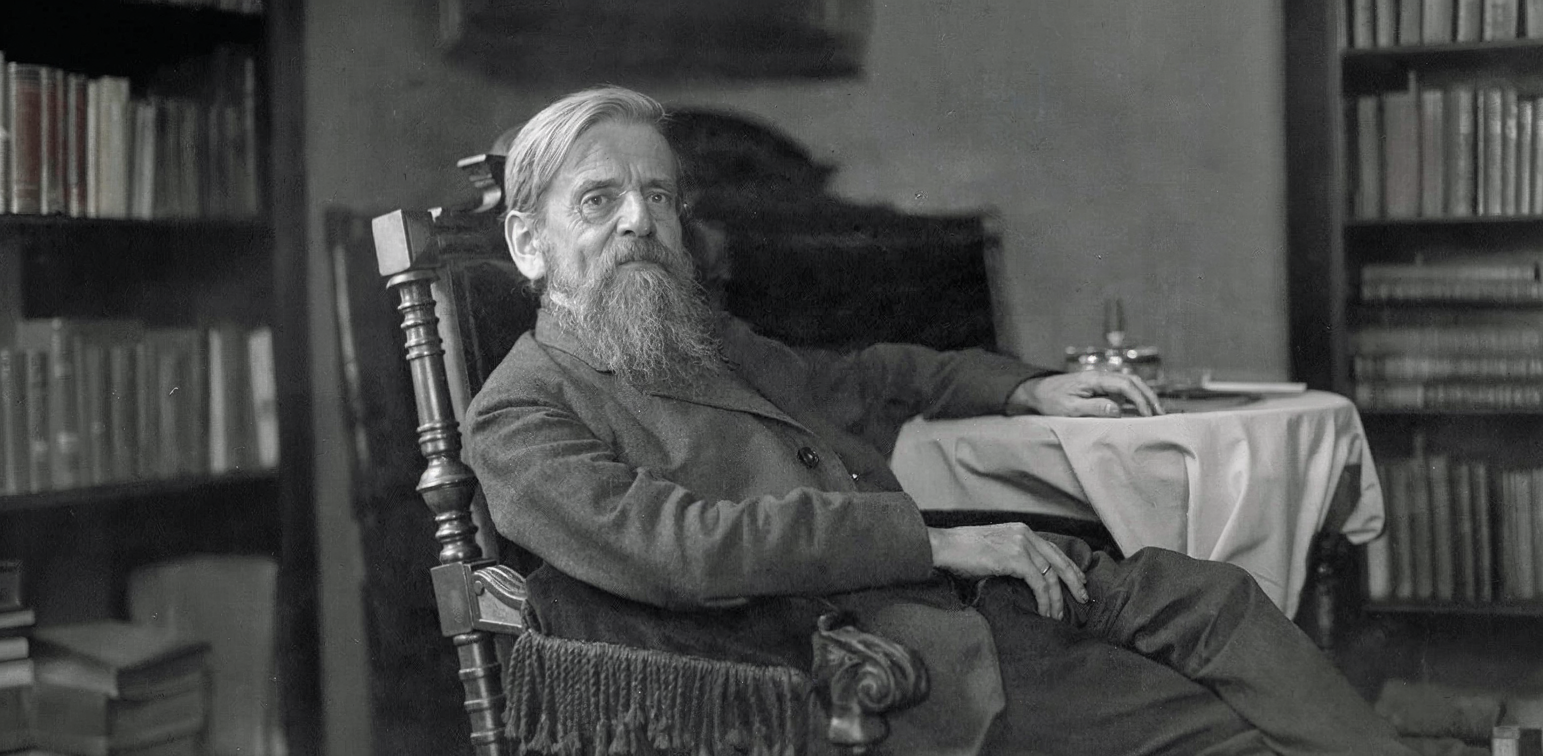 historical black and white portrait of Adolf Schlatter, academic theologian from 1900s, scholarly appearance, slight overlay effect